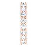 10K Gold Round Lab-Grown Diamond Shared-Prong Eternity Band – 3 mm Stones - Rose Gold - view 4