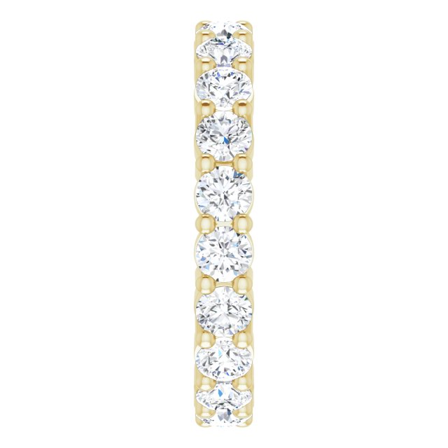 10K Gold Round Lab-Grown Diamond Shared-Prong Eternity Band – 3 mm Stones - Yellow Gold - view 4