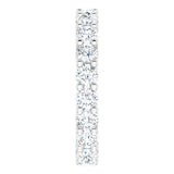 10K Gold Round Natural Diamond Shared-Prong Eternity Band – 2.75 mm Stones - White Gold - view 4