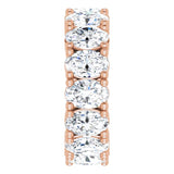 10K Gold Oval Lab-Grown Diamond Shared-Prong Eternity Band – 6x4 mm Stones - Rose Gold - view 4