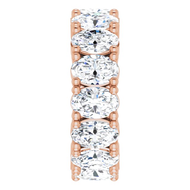 10K Gold Oval Lab-Grown Diamond Shared-Prong Eternity Band – 6x4 mm Stones - Rose Gold - view 4