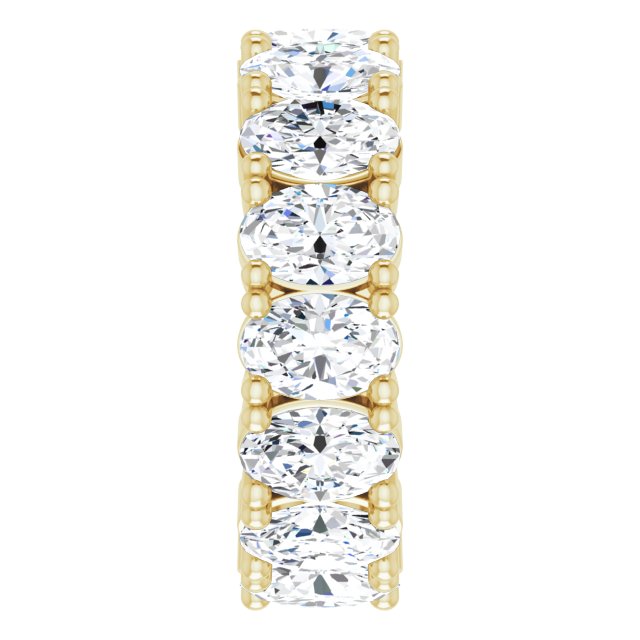 10K Gold Oval Lab-Grown Diamond Shared-Prong Eternity Band – 6x4 mm Stones - Yellow Gold - view 4