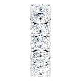 Platinum Oval Natural Diamond Shared-Prong Eternity Band – 6x4 mm Stones - view 4