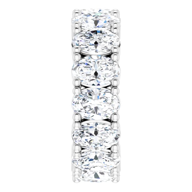 Platinum Oval Natural Diamond Shared-Prong Eternity Band – 6x4 mm Stones - view 4