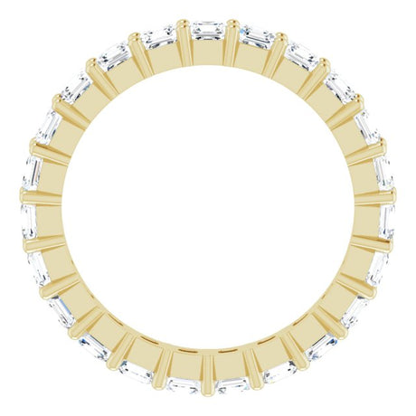 14K Gold Asscher Natural Diamond Shared-Prong Eternity Band – 2.3x2.3 mm Stones - view 2