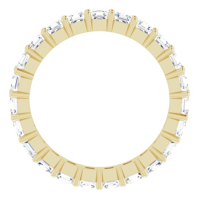 14K Gold Asscher Natural Diamond Shared-Prong Eternity Band – 2.3x2.3 mm Stones - view 2