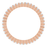 10K Gold Square Natural Diamond Shared-Prong Eternity Band – 1.25x1.25 mm Stones - Rose Gold - view 2
