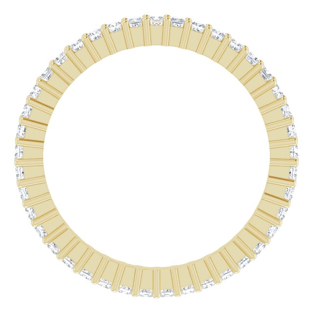 10K Gold Square Lab-Grown Diamond Shared-Prong Eternity Band – 1.25x1.25 mm Stones - Yellow Gold - view 2