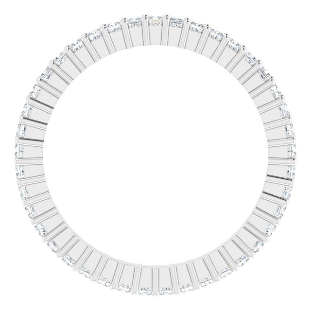10K Gold Square Lab-Grown Diamond Shared-Prong Eternity Band – 1.25x1.25 mm Stones - White Gold - view 2