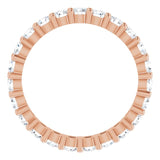 10K Gold Round Natural Diamond Shared-Prong Eternity Band – 2.25 mm Stones - Rose Gold - view 2