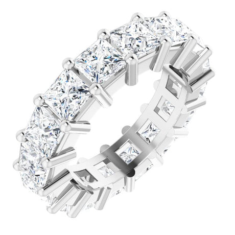 10K Gold Square Natural Diamond Shared-Prong Eternity Band – 3.75x3.75 mm Stones - White Gold