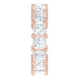 10K Gold Square Natural Diamond Shared-Prong Eternity Band – 4x4 mm Stones - Rose Gold - view 4