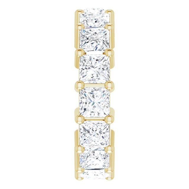 10K Gold Square Natural Diamond Shared-Prong Eternity Band – 4x4 mm Stones - Yellow Gold - view 4
