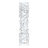 10K Gold Square Natural Diamond Shared-Prong Eternity Band – 4x4 mm Stones - White Gold - view 4