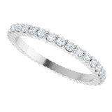 10K Gold Round Lab-Grown Diamond Shared-Prong Eternity Band – 1.5 mm Stones - White Gold - view 5