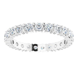 10K Gold Round Natural Diamond Shared-Prong Eternity Band – 2.25 mm Stones - White Gold - view 3