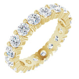 14K Gold Round Lab-Grown Diamond Shared-Prong Eternity Band – 3.2 mm Stones - Yellow Gold