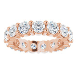 14K Gold Round Lab-Grown Diamond Shared-Prong Eternity Band – 3.8 mm Stones - Rose Gold - view 3