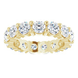 10K Gold Round Lab-Grown Diamond Shared-Prong Eternity Band – 3.8 mm Stones - Yellow Gold - view 3
