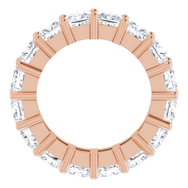 10K Gold Square Natural Diamond Shared-Prong Eternity Band – 3.75x3.75 mm Stones - Rose Gold - view 2