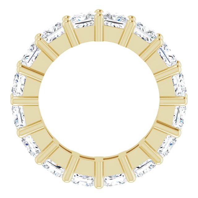 14K Gold Square Lab-Grown Diamond Shared-Prong Eternity Band – 3.75x3.75 mm Stones - Yellow Gold - view 2
