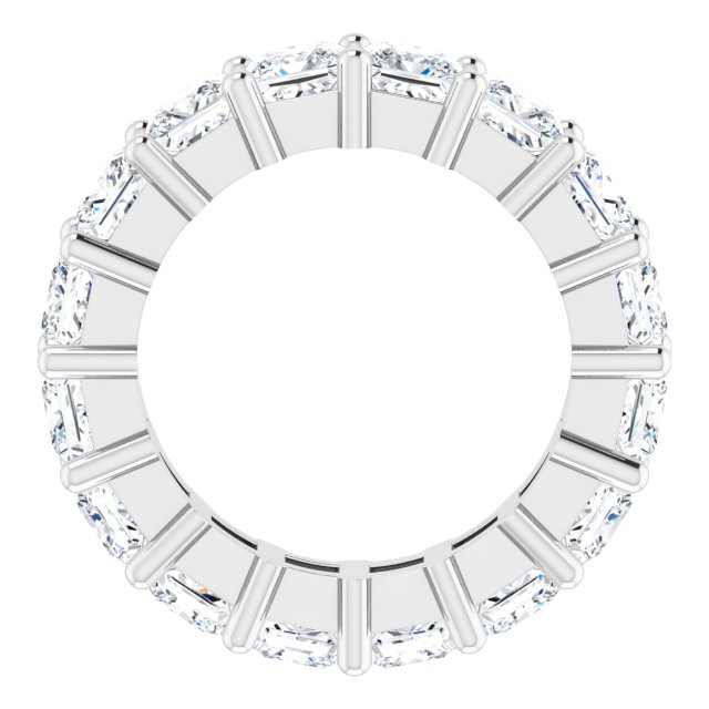 10K Gold Square Lab-Grown Diamond Shared-Prong Eternity Band – 3.75x3.75 mm Stones - White Gold - view 2