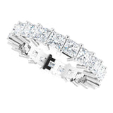 10K Gold Square Lab-Grown Diamond Shared-Prong Eternity Band – 2.75x2.75 mm Stones - White Gold - view 5
