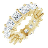 14K Gold Square Lab-Grown Diamond Shared-Prong Eternity Band – 4x4 mm Stones - Yellow Gold
