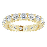 10K Gold Round Natural Diamond Shared-Prong Eternity Band – 3.2 mm Stones - Yellow Gold - view 3