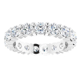 10K Gold Round Natural Diamond Shared-Prong Eternity Band – 3.2 mm Stones - White Gold - view 3