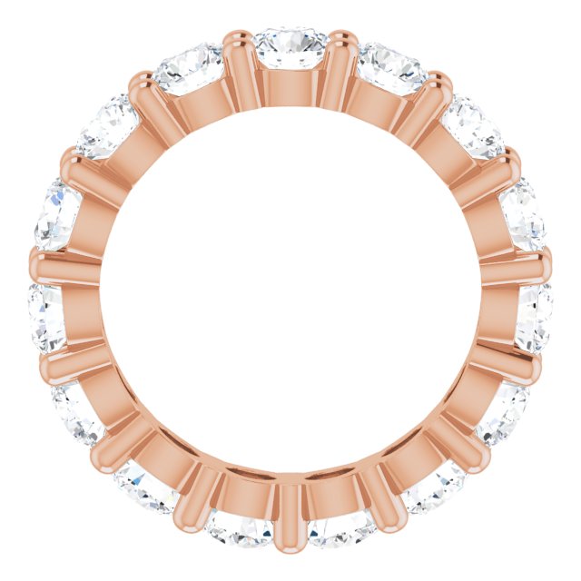 10K Gold Round Lab-Grown Diamond Shared-Prong Eternity Band – 3.8 mm Stones - Rose Gold - view 2