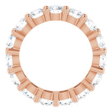 10K Gold Round Natural Diamond Shared-Prong Eternity Band – 3.8 mm Stones - Rose Gold - view 2