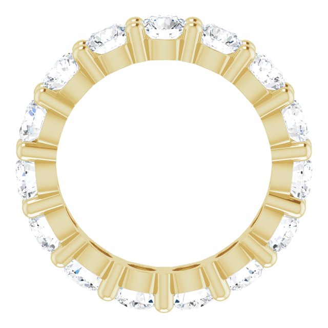 10K Gold Round Natural Diamond Shared-Prong Eternity Band – 3.8 mm Stones - Yellow Gold - view 2