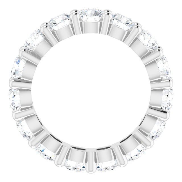 10K Gold Round Lab-Grown Diamond Shared-Prong Eternity Band – 3.8 mm Stones - White Gold - view 2