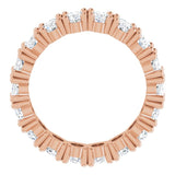 10K Gold Oval Natural Diamond Shared-Prong Eternity Band – 5x3 mm Stones - Rose Gold - view 2