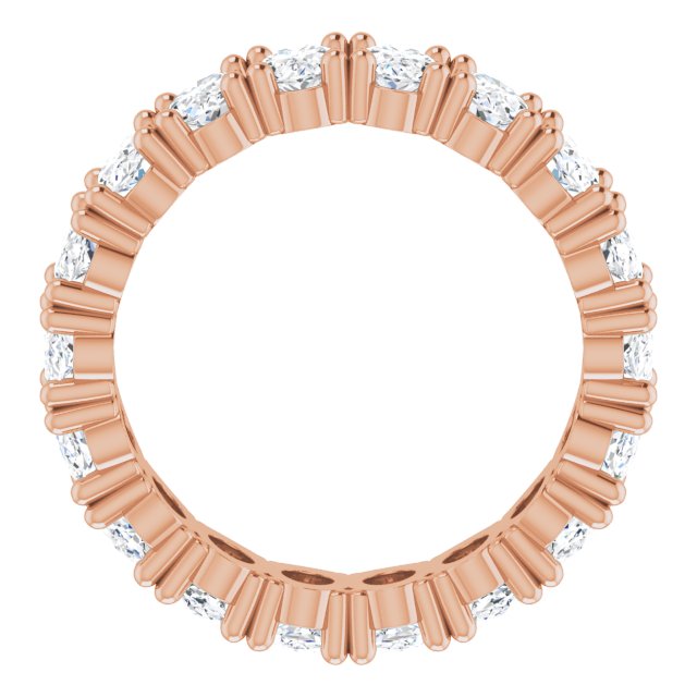 10K Gold Oval Lab-Grown Diamond Shared-Prong Eternity Band – 5x3 mm Stones - Rose Gold - view 2