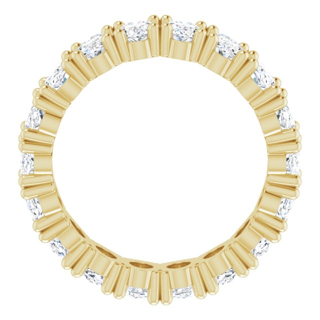 10K Gold Oval Lab-Grown Diamond Shared-Prong Eternity Band – 5x3 mm Stones - Yellow Gold - view 2