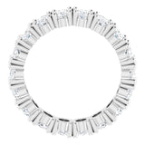 10K Gold Oval Lab-Grown Diamond Shared-Prong Eternity Band – 5x3 mm Stones - White Gold - view 2