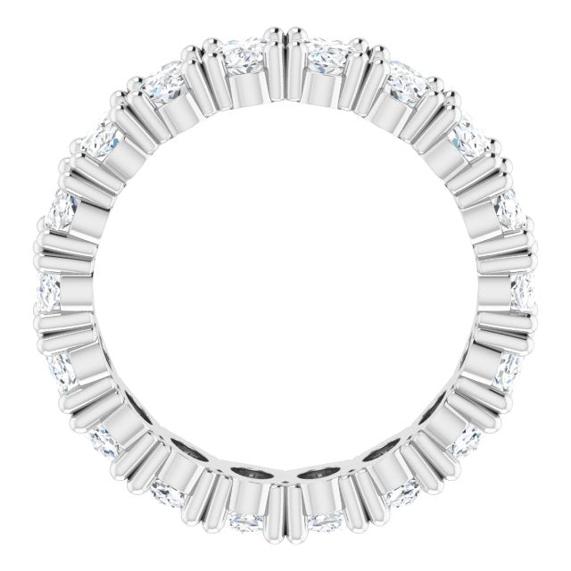 10K Gold Oval Lab-Grown Diamond Shared-Prong Eternity Band – 5x3 mm Stones - White Gold - view 2