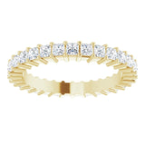 10K Gold Square Natural Diamond Shared-Prong Eternity Band – 1.75x1.75 mm Stones - Yellow Gold - view 3