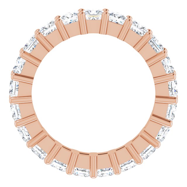 10K Gold Square Lab-Grown Diamond Shared-Prong Eternity Band – 3x3 mm Stones - Rose Gold - view 2