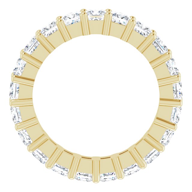 10K Gold Square Lab-Grown Diamond Shared-Prong Eternity Band – 3x3 mm Stones - Yellow Gold - view 2
