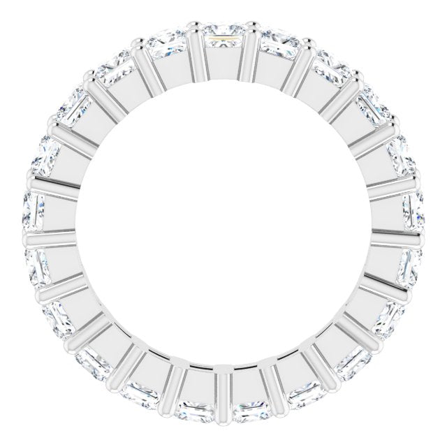 10K Gold Square Lab-Grown Diamond Shared-Prong Eternity Band – 3x3 mm Stones - White Gold - view 2