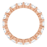 10K Gold Round Natural Diamond Shared-Prong Eternity Band – 3.2 mm Stones - Rose Gold - view 2