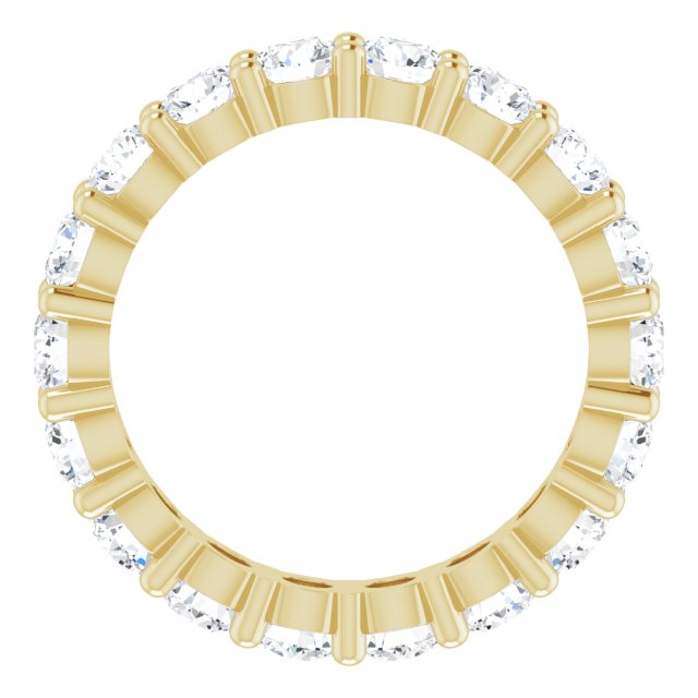 10K Gold Round Natural Diamond Shared-Prong Eternity Band – 3.2 mm Stones - Yellow Gold - view 2
