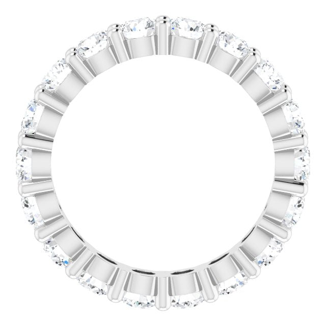 10K Gold Round Natural Diamond Shared-Prong Eternity Band – 3.2 mm Stones - White Gold - view 2
