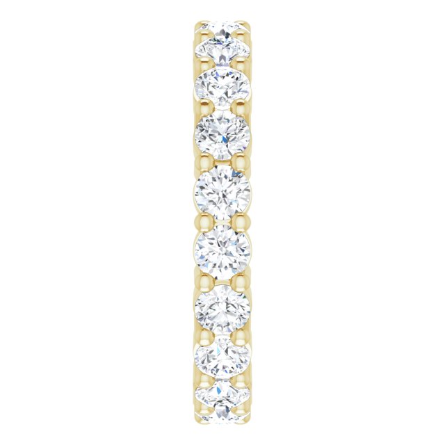10K Gold Round Lab-Grown Diamond Shared-Prong Eternity Band – 2.75 mm Stones - Yellow Gold - view 4