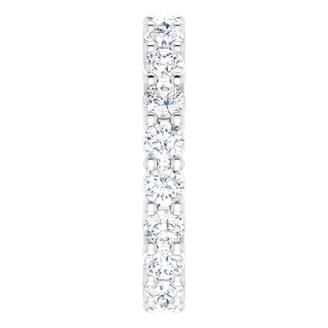 10K Gold Round Lab-Grown Diamond Shared-Prong Eternity Band – 2.75 mm Stones - White Gold - view 4