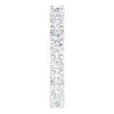 10K Gold Round Natural Diamond Shared-Prong Eternity Band – 2.75 mm Stones - White Gold - view 4