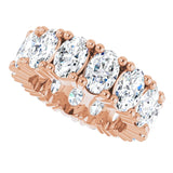 10K Gold Oval Lab-Grown Diamond Shared-Prong Eternity Band – 6x4 mm Stones - Rose Gold - view 5
